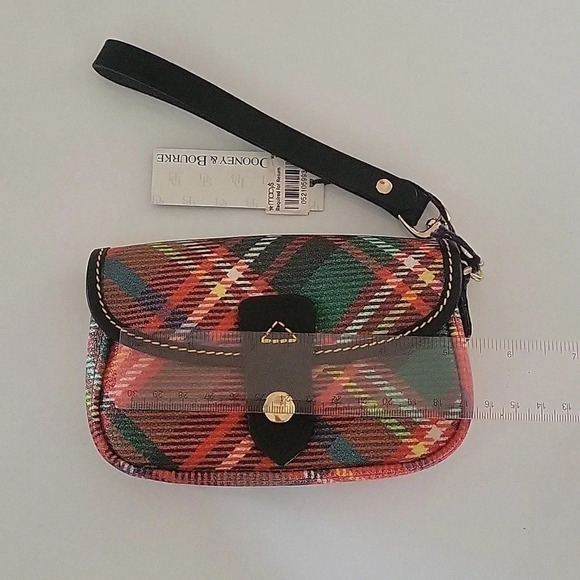 Dooney & Bourke - Tartan Plaud Flap Wristlet in Red - Picture 2 of 7
